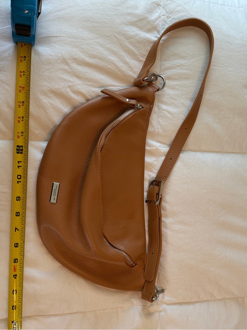 Genuine Viola Castellani leather chest bum sling bag crossbody - Picture 9 of 9